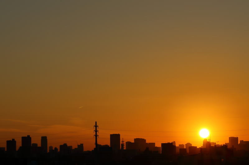 大阪に沈む夕日